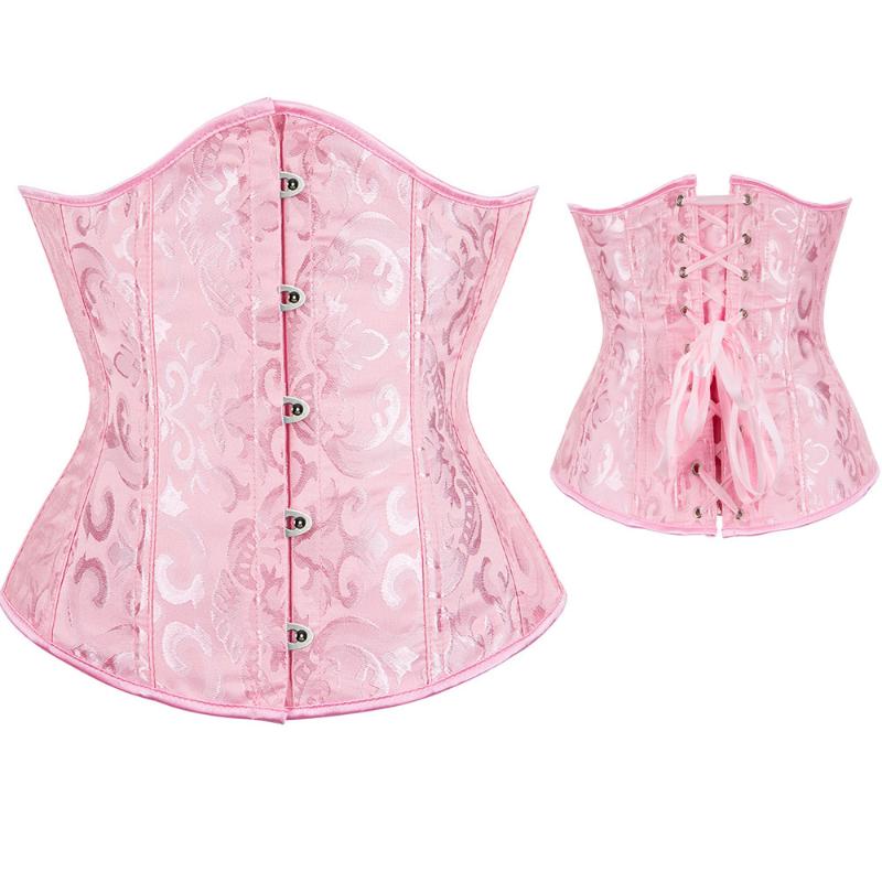 

Waist Support Women Corset Sexy Shaper Lace Erotic Floral Bustier Overbust Lingerie Brocade Victorian Fashion Drop, Black;gray
