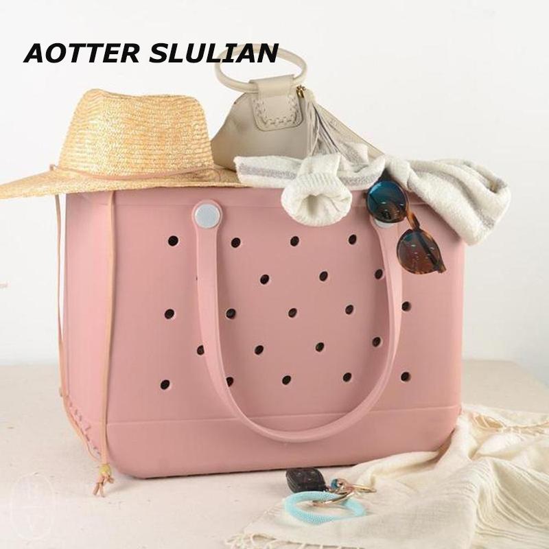 

Evening Bags Hollow Out Silicone Large Beach Summer Female EVA Basket Women Outdoor Travel Totes 2021 Pink Blue Bolsos De Mujer Verano
