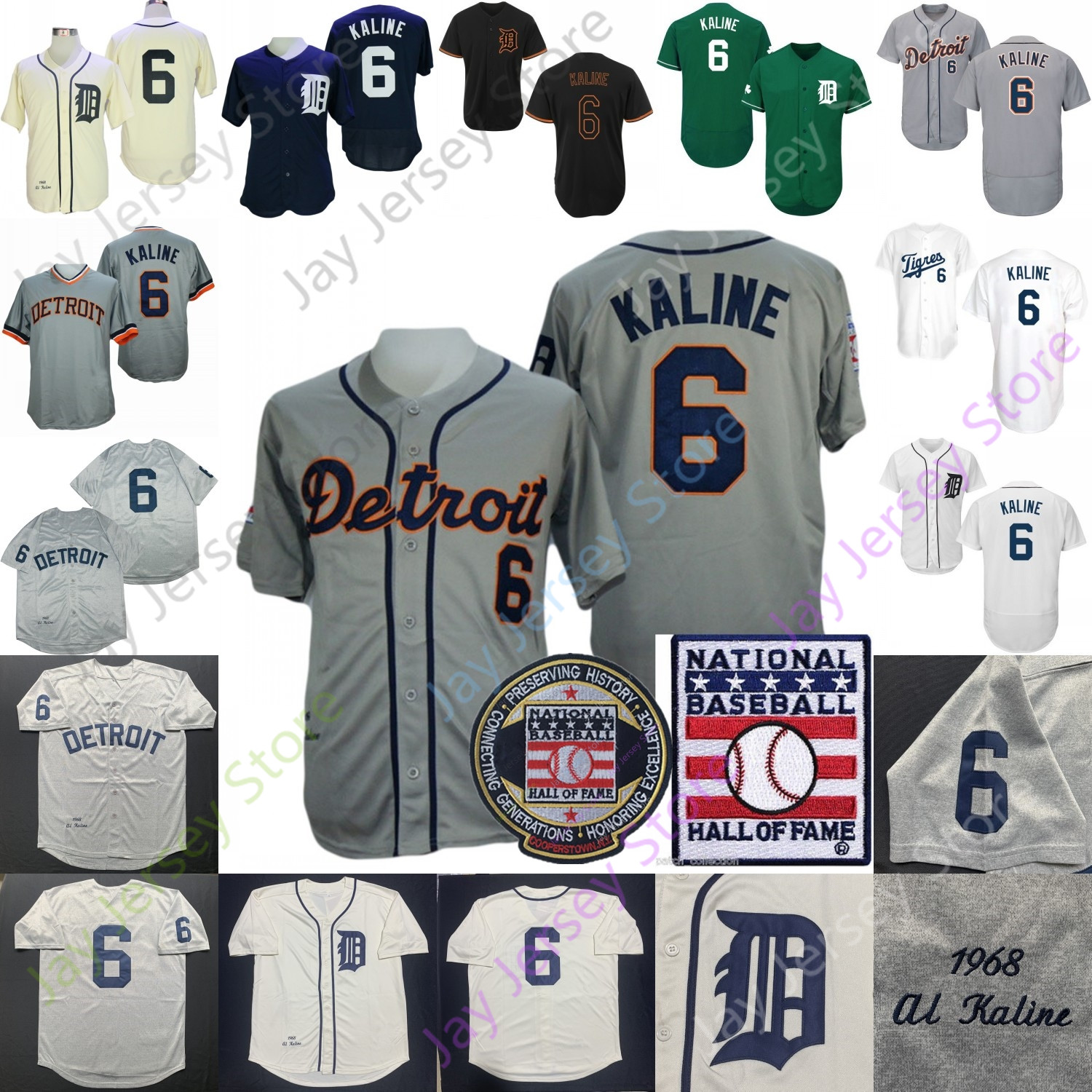 

Al Kaline Jersey 1968 Cream Cooperstown Grey Hall Of Fame Patch Green White Fans Player Black Fashion All Stitched Size S-3XL, White former