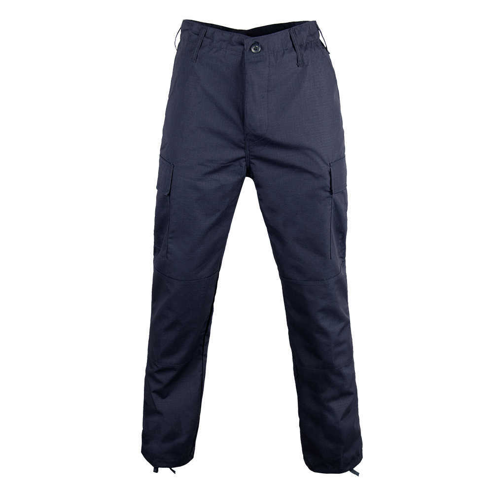 

S/S Men's Pants Black Khaki Pants Camouflage 6 Pockets Cargo BDU Pants X0611, Navy blue