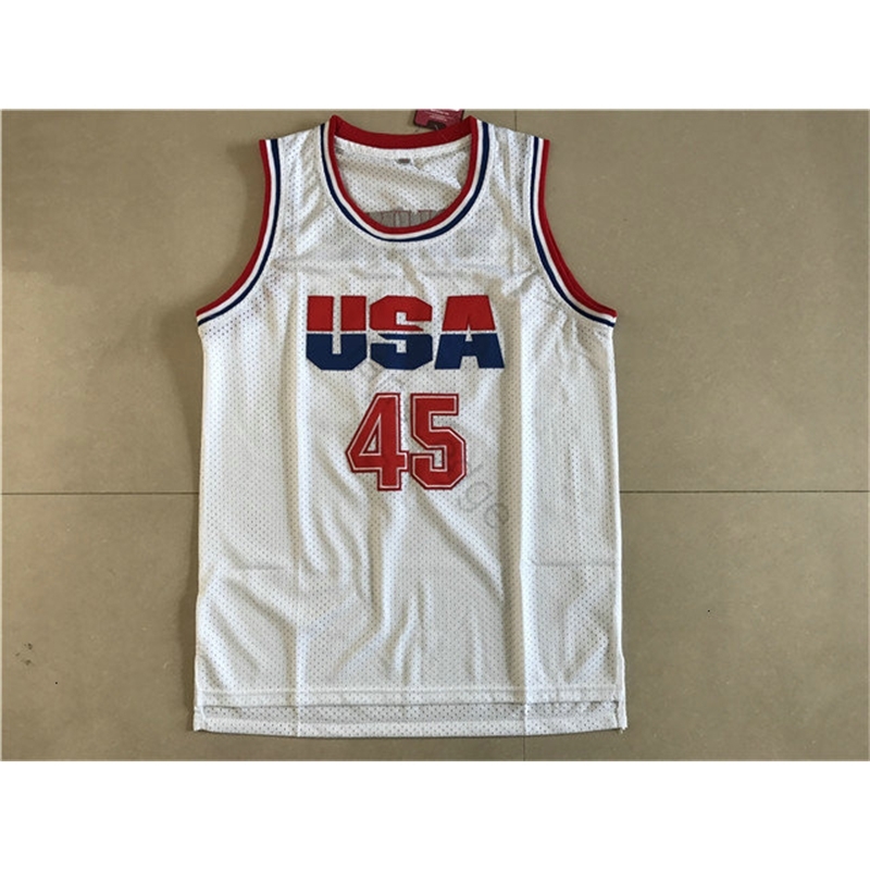 

Mens Basketball Jerseys 45 Donald Trump Jersey Stitched White Shirt Uniform 2016 Commemorative Edition Mesh For Man Size S-XXXL