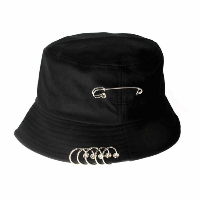 

Brooch Ring Harajuku Bucket Hat Men Women Unisex k Pop Bob Outdoor Beach Sun Hat Fashion Panama Stylish Fishing Fisherman Cap Q0811, Red