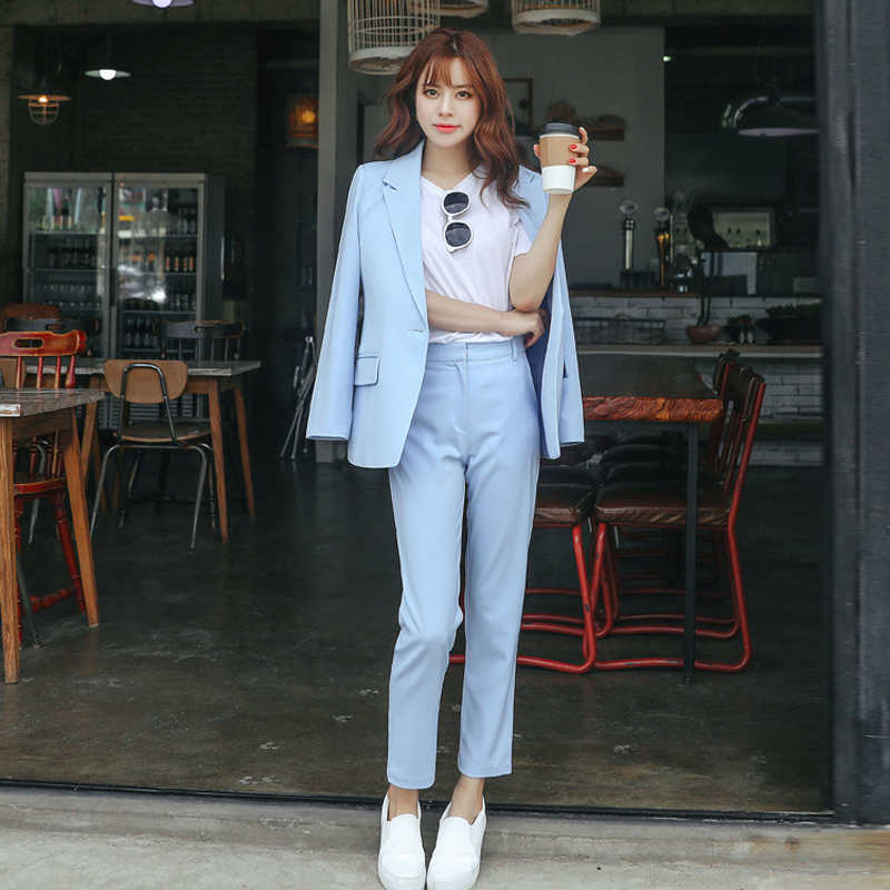 

Women' suits autumn women' Korean fashion temperament Slim small jacket wild pants high quality 210527