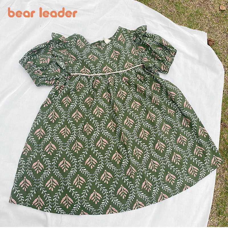 

Bear Leader Girls Casual Summer Dresses Fashion Kids Baby Ruffles Floral Costume Children Korean Style Clothes For 1-7 Years 210708, Ah5464green