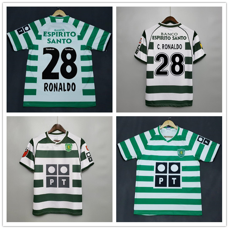 Ronaldo Sporting CP 01 02 03 04 Lisboa retro soccer jerseys Marius Niculae Joao Pinto 2001 2002 2003 2004 Lisbon Classic Vintage football shirts
