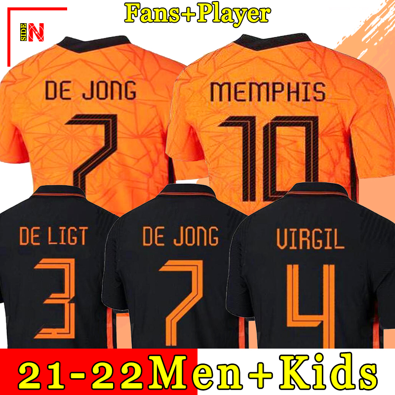 

Netherlands 2021 2022 Dutch football jersey DE JONG WIJNALDUM HOLLAND football kit VIRGIL football jersey 21 22 STROOTMAN MEMPHIS jersey men + kids suit, 21/22 away men+patch