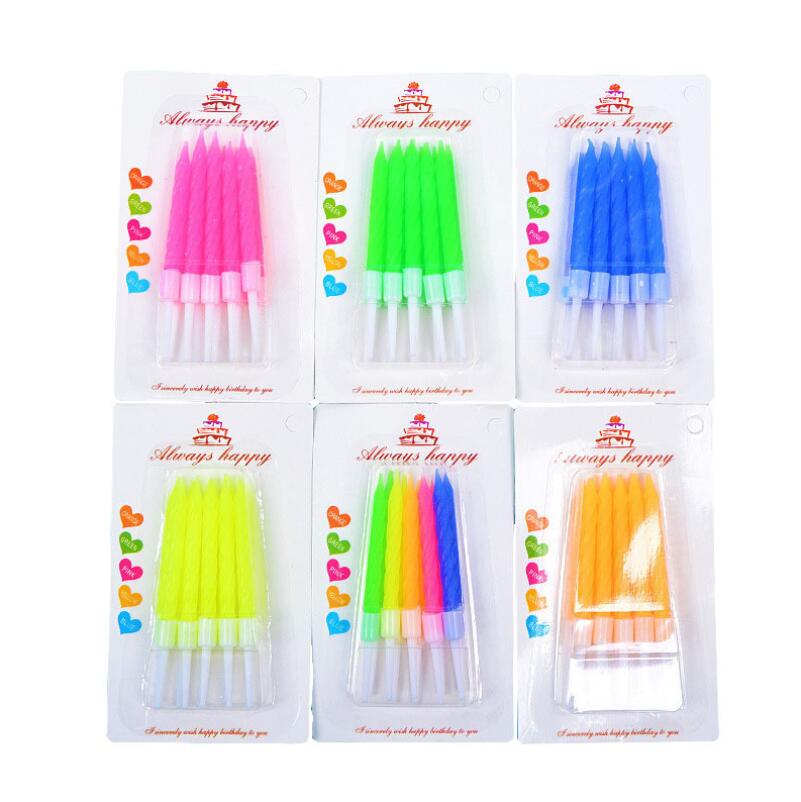 

Solid Color Simple Style Crystal Threaded Birthday Party Candle Adult Children Kids Baby Shower Birthday Cake Decor Gift 10pcs/set