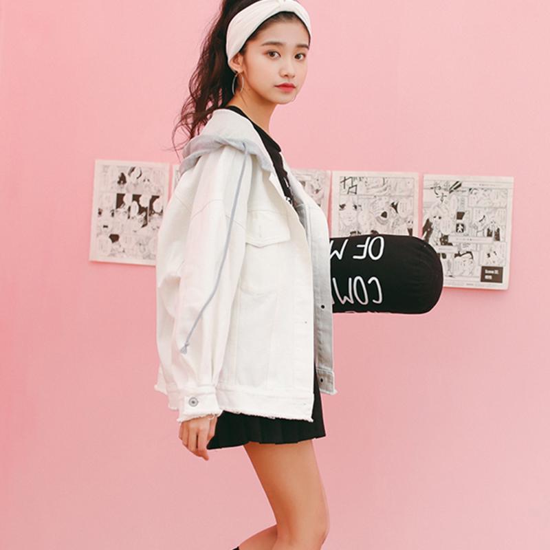 

Women's Jackets Solid Daily Women Coat Spring Autumn Casual Long Sleeve Fashion Adult Denim Jacket Hooded Ladies Outwear Loose Button, Black;brown