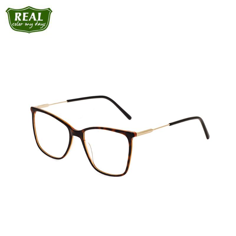 

Fashion Sunglasses Frames REAL Multicolor Acetate Women Glasses Frame Metal Foot Silk Brand Designer Eyeglasses Prescription Optical Myopia