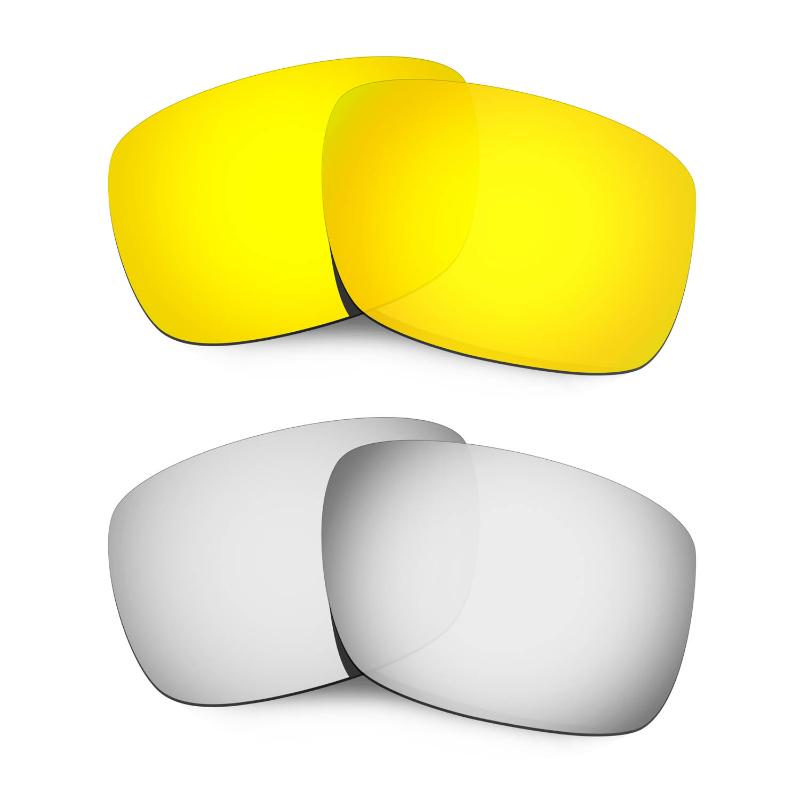 

Sunglasses HKUCO For Drop Point Polarized Replacement Lenses - Gold&Silver 2 Pairs