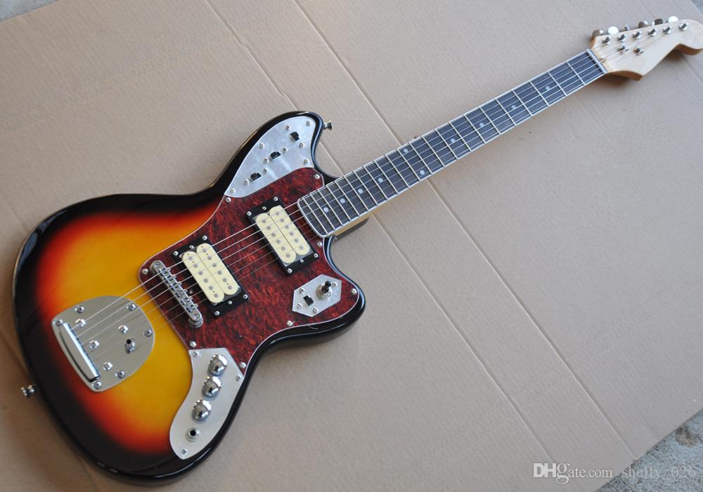 

Wholesale Custom Tobacco Sunburst Electric Guitar with Rosewood Fretboard,Red Tortoise Shell Pickguard,HH Pickups