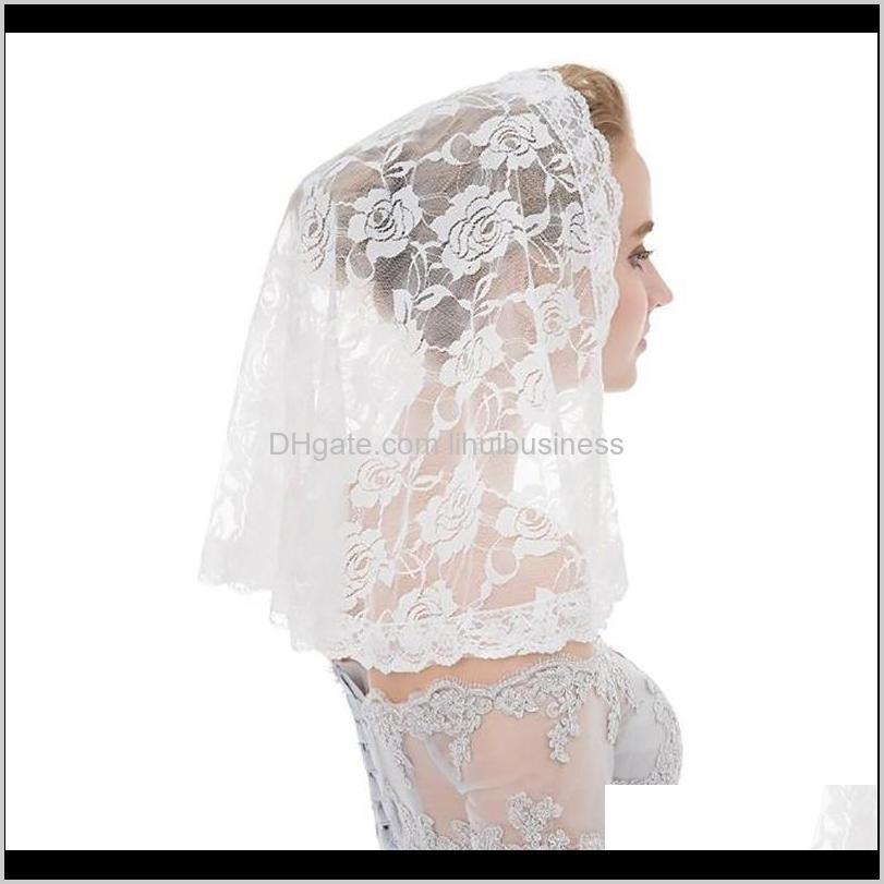 

Wraps Hats, Scarves & Gloves Fashion Aessoriesheadscarf Wedding Bride Lace Women Girl Headscarf Muslim Headdress Handmade Shawl Lady Gauze Ev