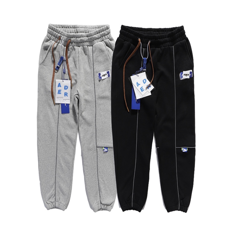 

Pants Men Women Reflective Side Embroidered Sweatpants Trouser Black Grey Colors