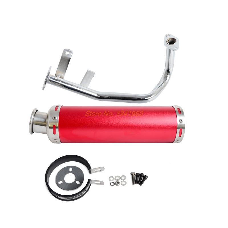 

Motorcycle Exhaust System NICECNC Full Muffle Pipe For GY6 139QMB Chinese Scooter 4 Stroke 50cc Engines