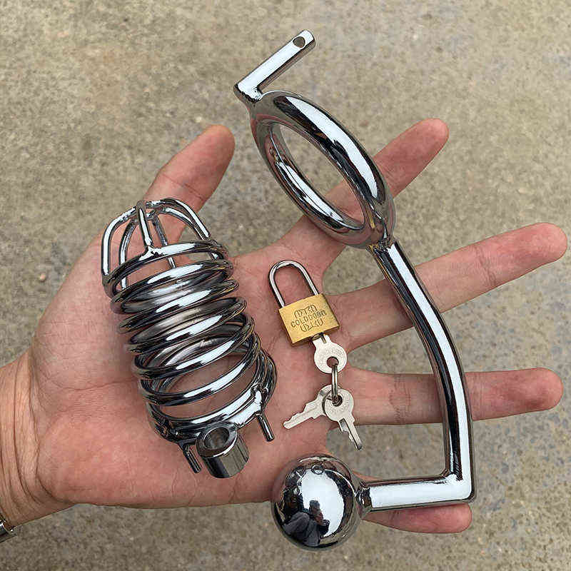 

Nxy Cockrings New Sex Toys Male Chastity Cage Belt with Anal Plug Prostate Massage Penis Ring Cock Scrotum Lock Restraint Bdsm Bondage 18 1111