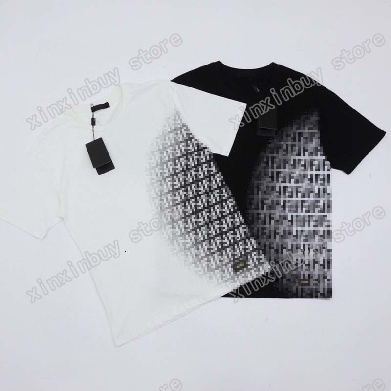 

designer 21ss men Hem printed t Gradient shirts letters letter printing clothes short sleeve mens shirt tag white black 08 4UM0