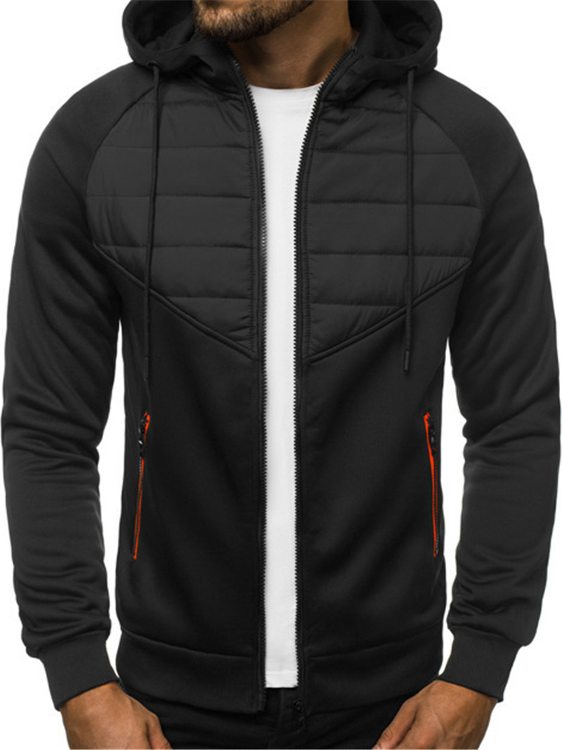 

Panelled Mens Designer Jackets Fashion Zipper Pockets Mens Hooded Cardigan Coats Casual Long Sleeve Males Clothing, Black;brown