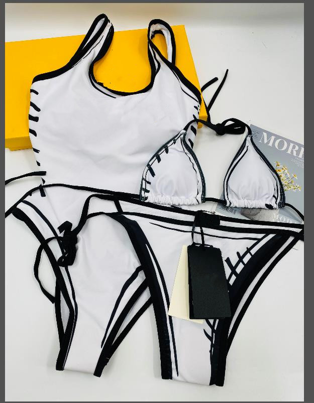 

Designer bikini Set Swimsuit for Women Fashion White womens swimsuits swimwears one piece bathing suit sexy summer bikinis Ladies designers, White;black