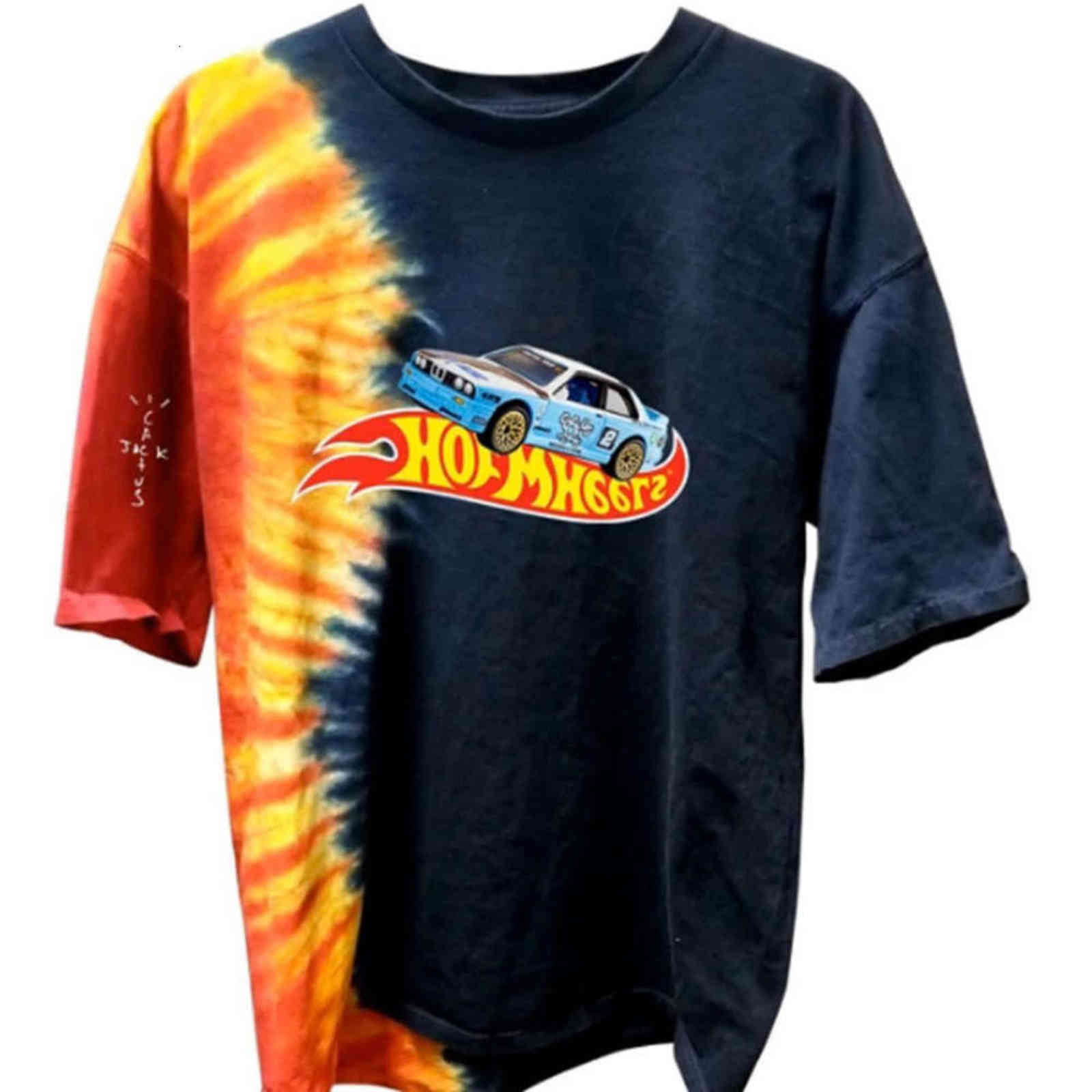 

Jack Boys Hot Wheels Racing Tie Dye Tee T-shirt Men Women Astroworld Streetwear Travis Scott T-shirts Kanye West, 31