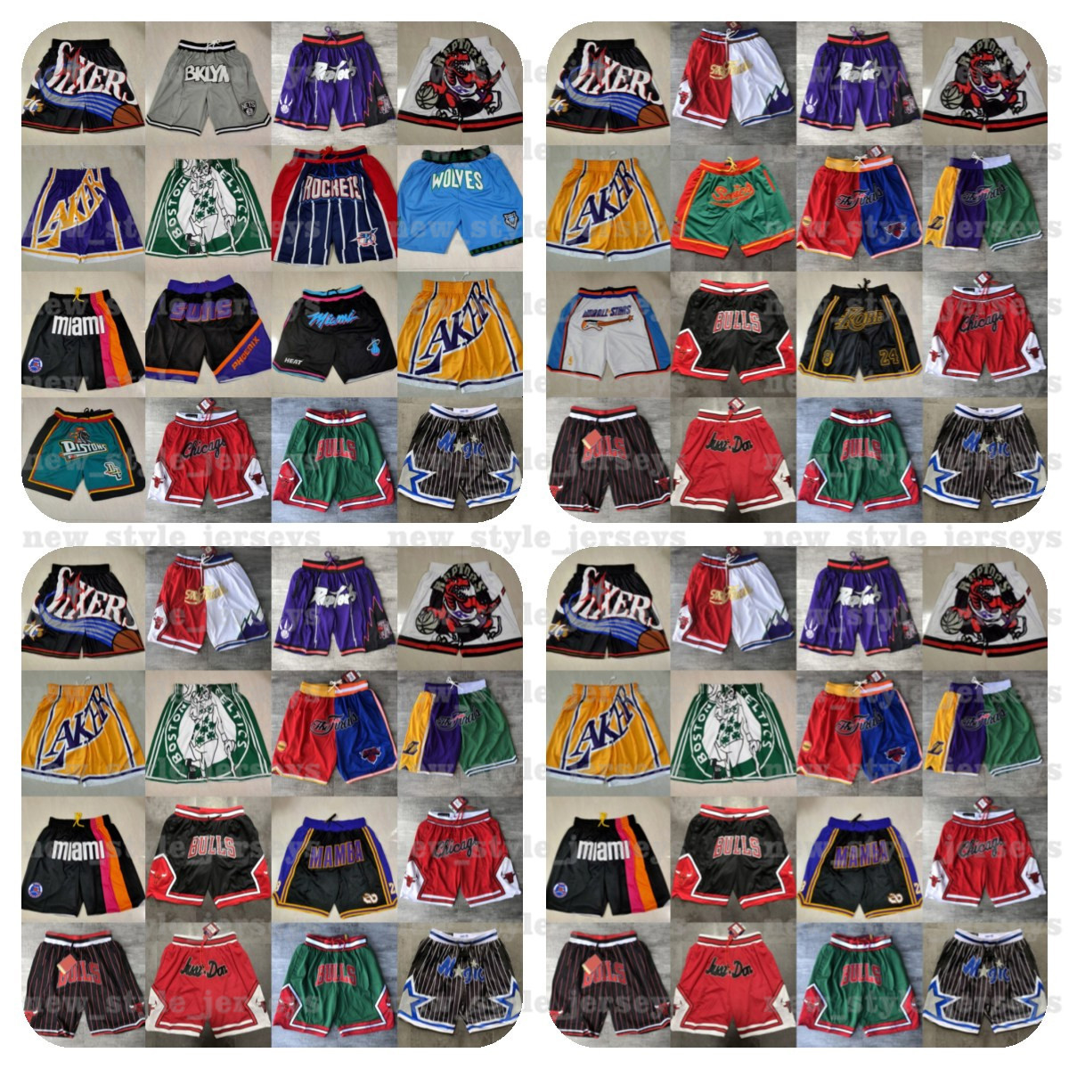 

Short de basket n Just Don Throwback Stitched Face Mesh pockets mitchell ness Stitched Pantalones de baloncesto Men Woman z52