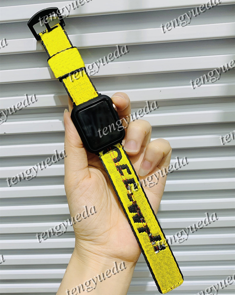 

Fashion Designer Watch Straps 38 40 41 42 44 45 mm for Smart Watches Series 1 2 3 4 5 6 Canvas Embroidery Bands Deluxe Wristband Watch Band