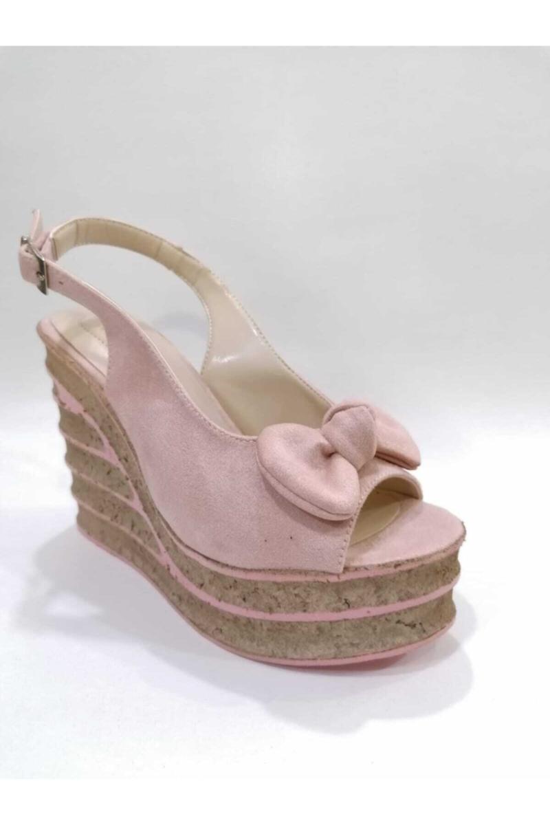 

Sandals Wedges Straw Pink, As pic