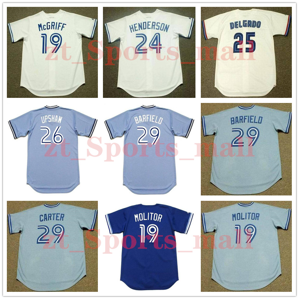 

Toronto Vintage Baseball Jersey 19 FRED McGRIFF 1990 MOLITOR 21 ROGER CLEMENS 1997 22 JIMMY KEY 1987 FIELDER HENDERSON DELGADO WHITE UPSHAW 29 JESSE BARFIELD CARTER, 19 fred mcgriff 1990 white