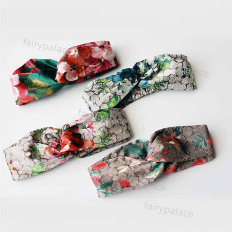 

Elastic Headbands For Women classic chic real silk soft sil flower Hairbands ladies Girl Retro Turban Headwraps 4clours Hair jewelry, Silver