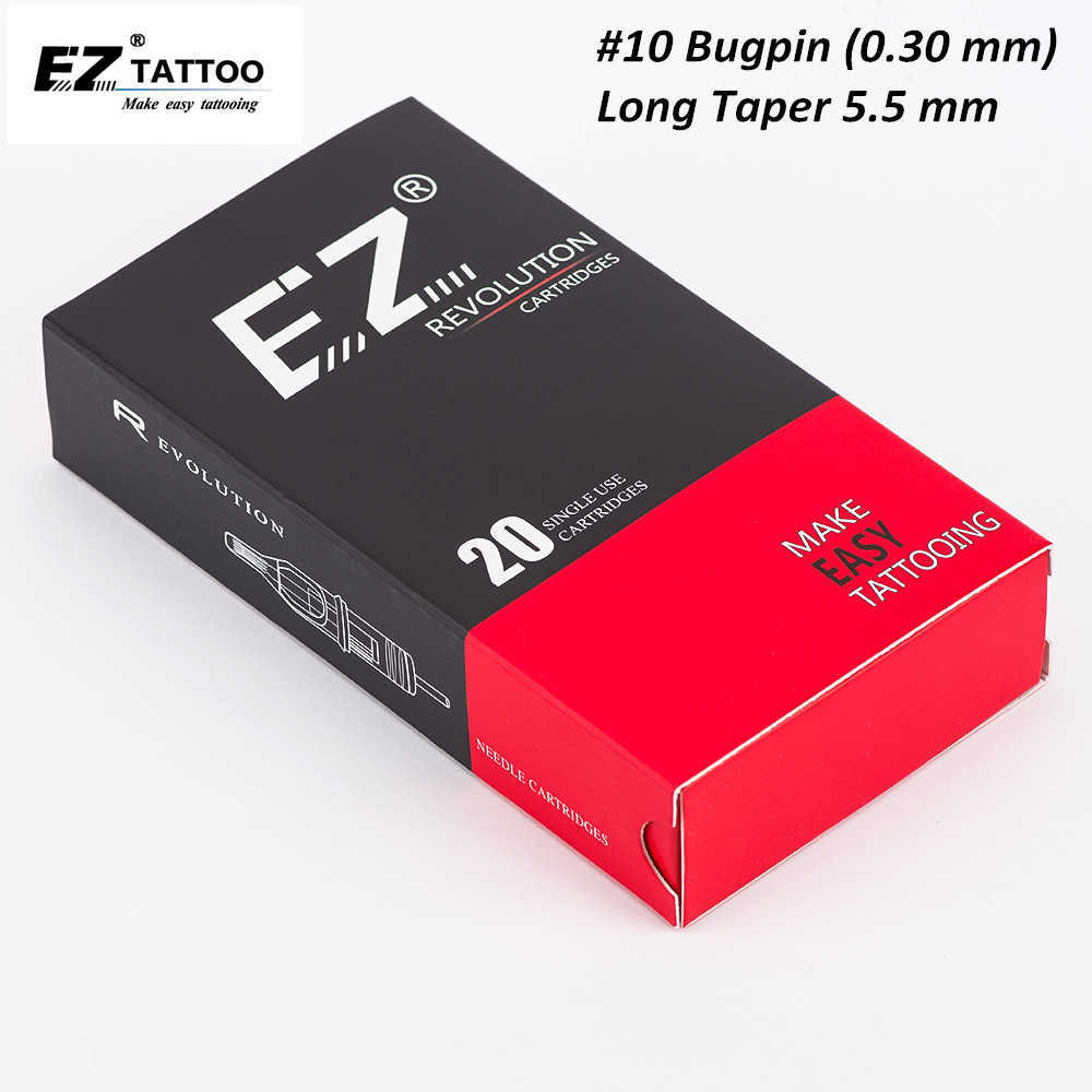 

EZ Revolution Tattoo Needle Cartridge #10 Bugpin Long Taper Curved Magnum Tattoo Needle for Cartridge Tattoo Machine 20PCS/Box 210608