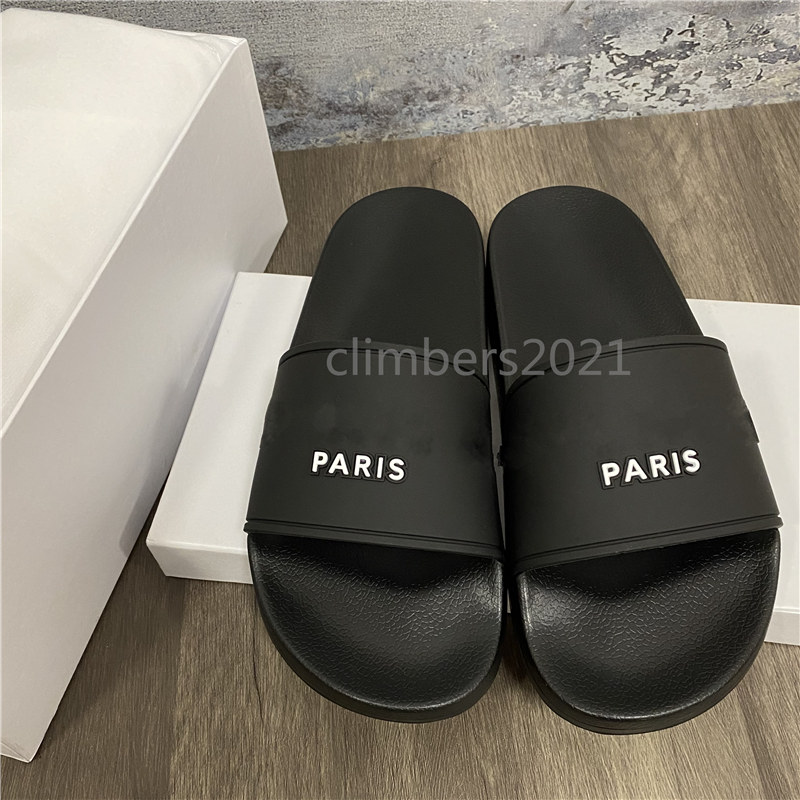 

Top Quality Mens Womens Sandals Shoes Slide Summer Fashion Wide Flat Flip Flop With Box Size 36-45, Black