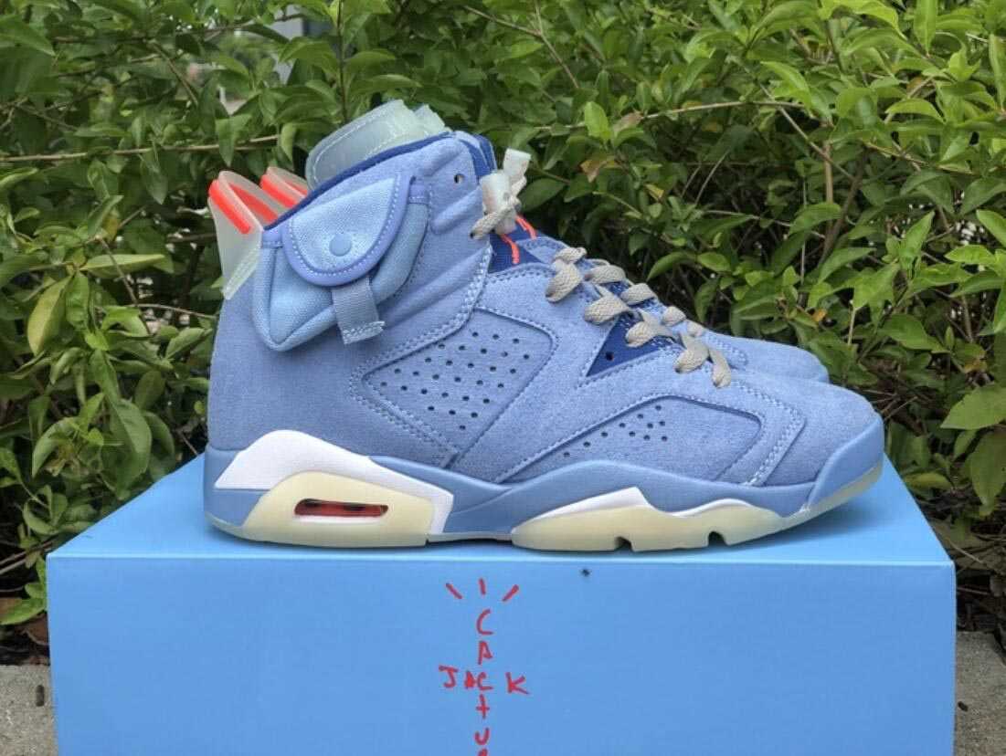 

2021 Authentic Travis Scott 6 Cactus Jack Shoes Houston Oilers Light Blue 6S Suede 3M Reflective Men Women Outdoor Sneakers With Box