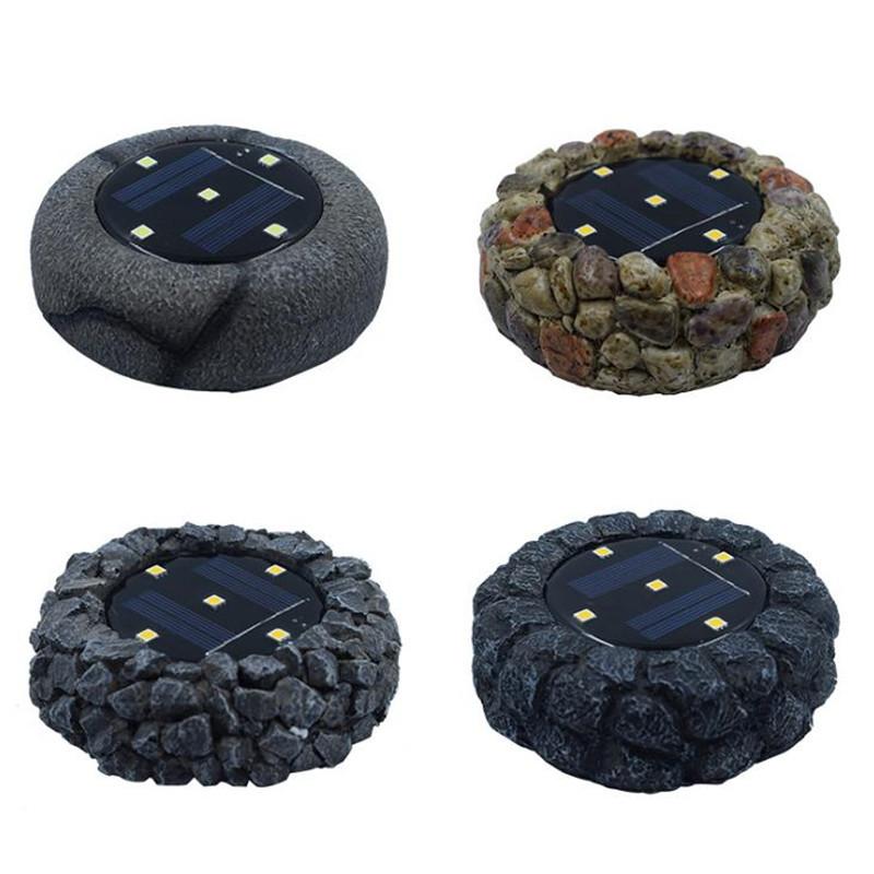 

Lawn Lamps Solar 5LED Resin Ground Lamp Outdoor Courtyard Simulation Stone Style