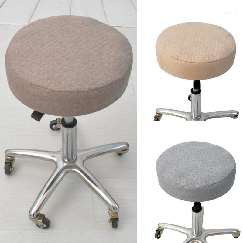 

Piece Linen Round Swivel Bar Stool Cover Elastic Skirt Sleeve For Chair Seat Covers