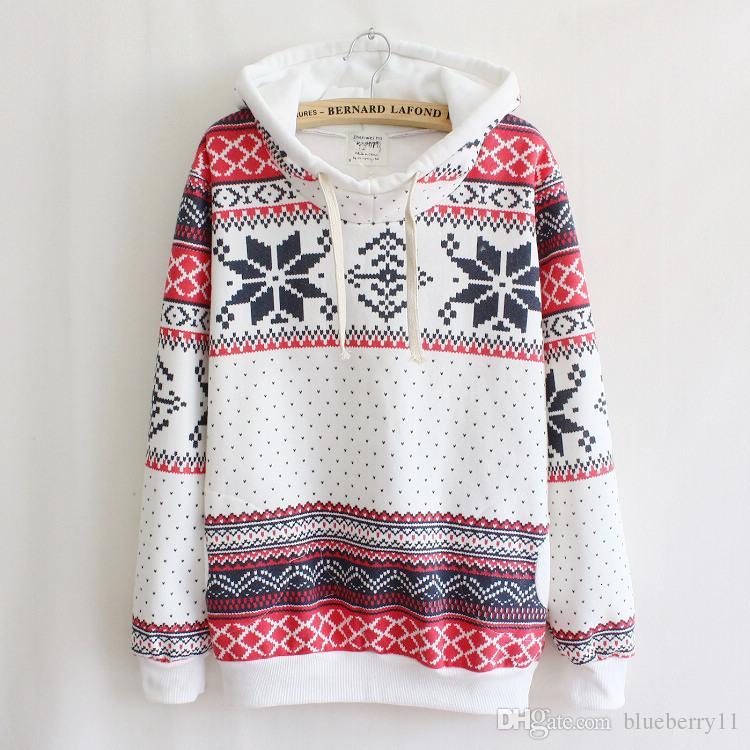 

Women's Hoodies & Sweatshirts Jumpers Womens Fashion Women Snowflake Print Long Sleeve Pullover Knitted Sweater Female Christmas S, As pic