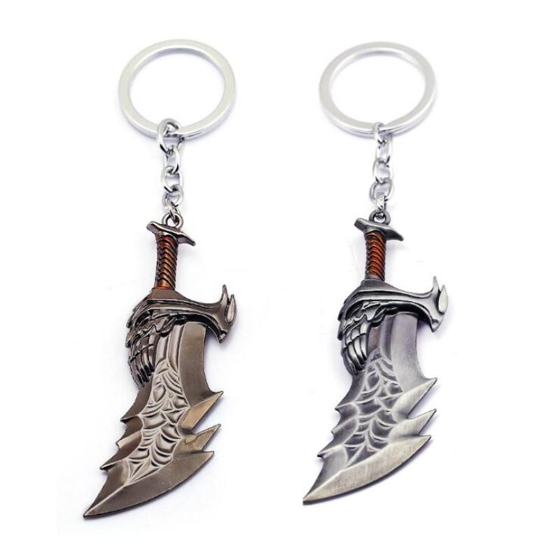 

Keychains Design 3D Handmade Stainless Steel Game God Of War Knife Keychain Chaos Key Ring Model Sword Accessory Toy