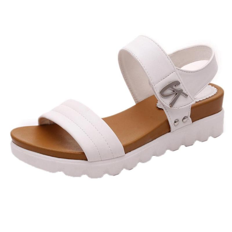 

Sandals 2021 SAGACE Summer Gladiator Women Aged Leather Flat Casual Occasions Fashion Shoes Lucky &lt;=487g34, Black