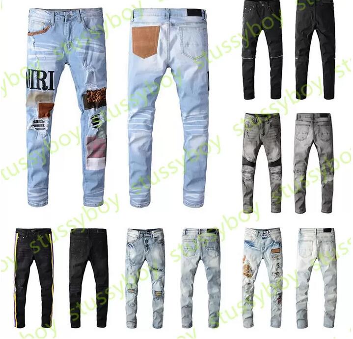 

Fashion Mens Designer Jeans High Quality Ripped Denim Pants Luxury Hip Hop Distressed Zipper trousers For Male Size 28-40, #627