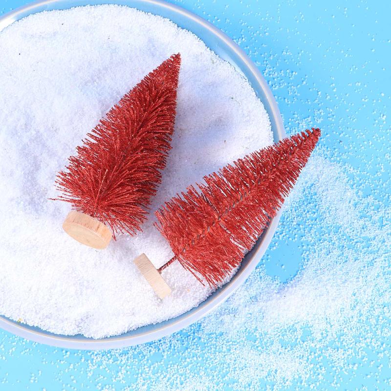 

Christmas Decorations 2pcs Mini Artificial Tree Cedar With Wood Base Desktop Miniature Ornaments Decoration (Red)