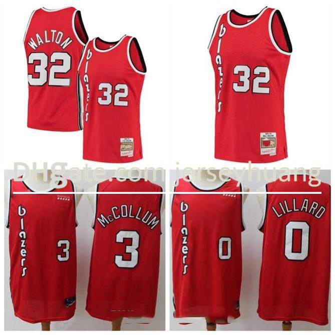 

Men\rPortland\rTrail\rBlazers 32 Bill Walton 3 McCCLUM 0 Lillard Mitchell & Ness Red 1976-77 Swingman Player Jersey 02, Color1