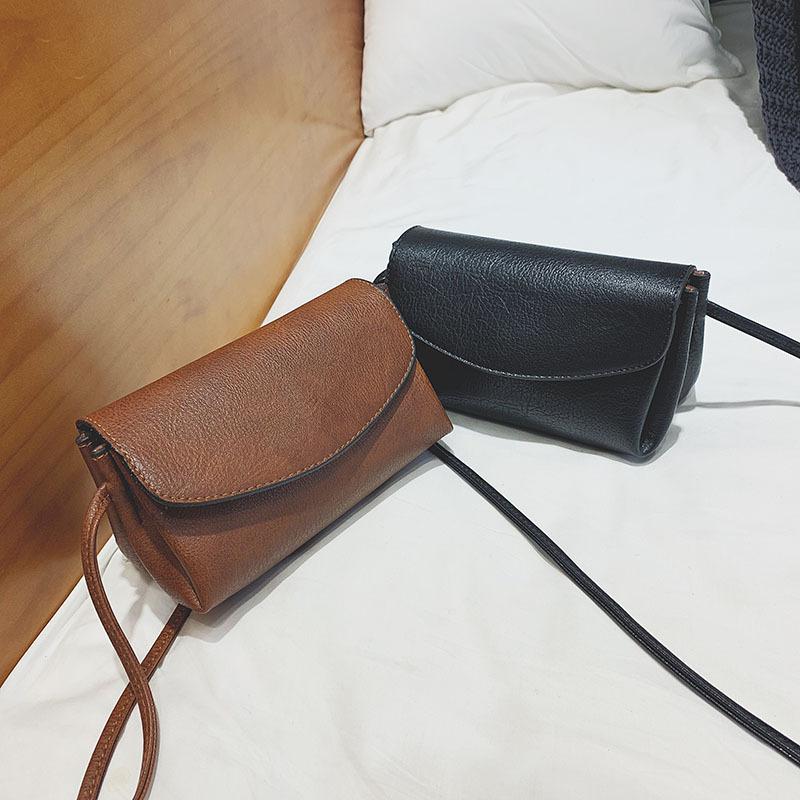 

Evening Bags Vintage Double Pocket Small Square Bag Simple Mobile Phone One Shoulder Oblique Cross Women's Manufacturer, Black