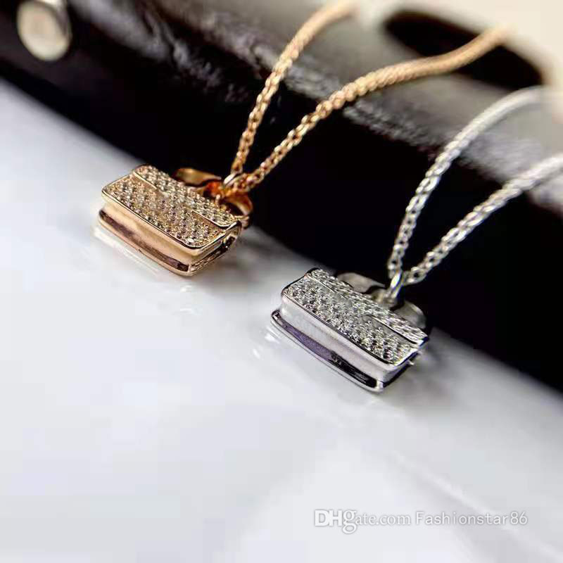 

High Quality Necklace Designer Jewelry necklaces for women Gold Lock Pendant Men Elegant Silver Chain With box