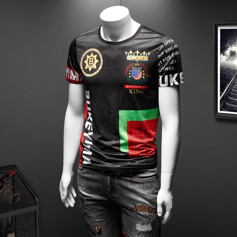 

Men's T-Shirts 7XL Large Size Summer T Shirt Men 3D Printed Short Sleeve Streetwear T-shirt Male Ice Silk Breathable Funny Shirts Clothes, Black