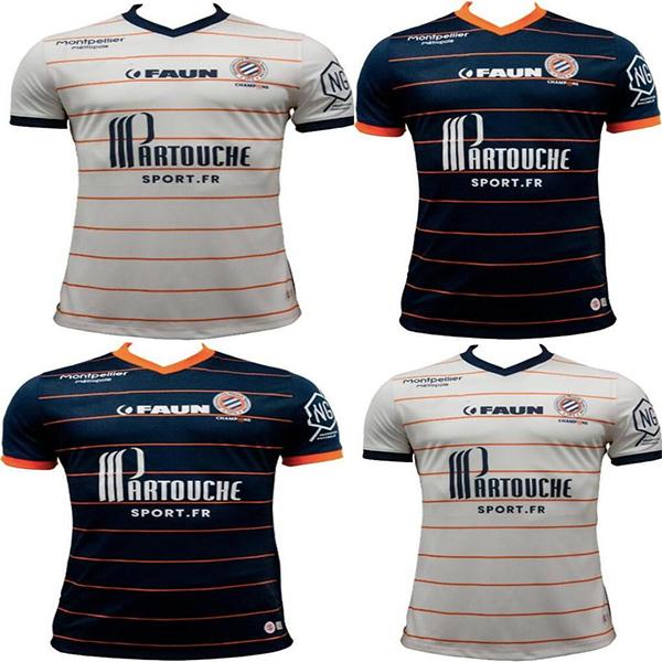 

2021 2022 Montpellier HSC soccer jerseys 21 22 home away DELORT LABORDE SAVANIER MAVIDID maillot de foot WAHI MOLLET SKULETIC men football shirts