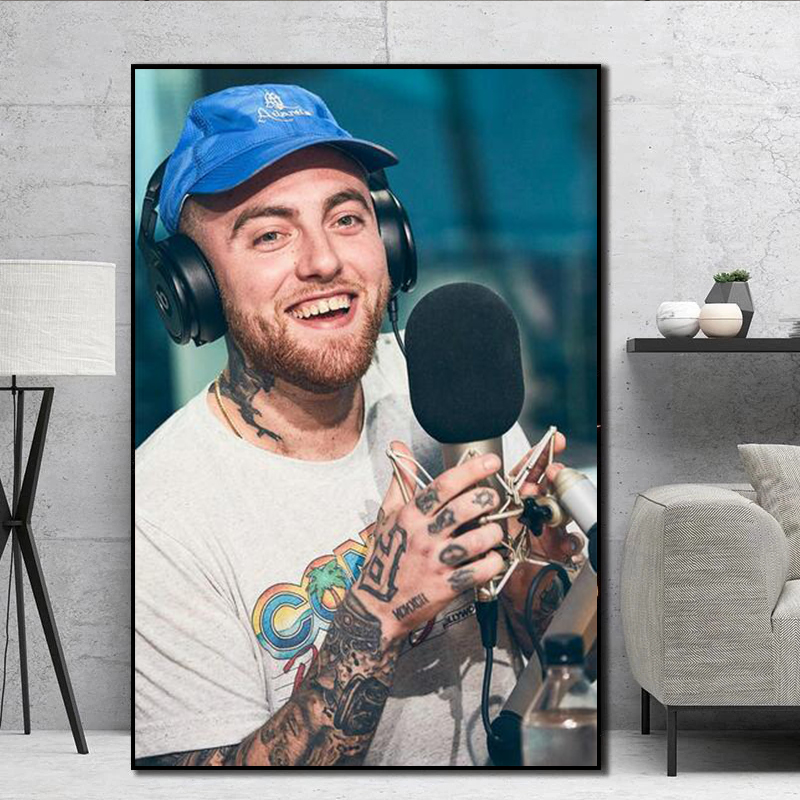Modern singer art canvas painting Mac Miller music singer poster for interior decoration-image-721260369