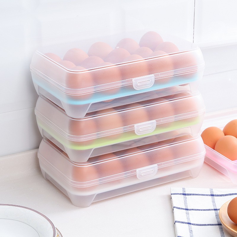 

Plastic Food Storage Organization Sets Egg Box Organizer Refrigerator Storing 15 Eggs Bins Outdoor Portable Container