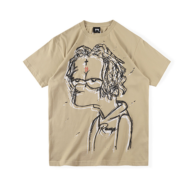 

Trippie Redd 1400 Revenge Arch Smoking Bart Tee, White;black