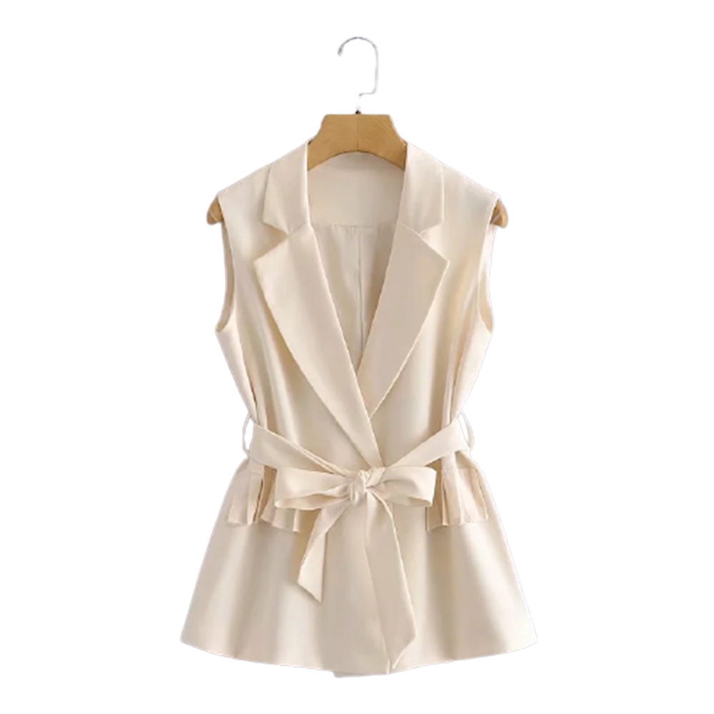 

BBWM Elegant Women Fashion Solid Color Cardigan Lace Vest Coat Vintage Sleeveless Outerwear Female Chic Top 210520, Black