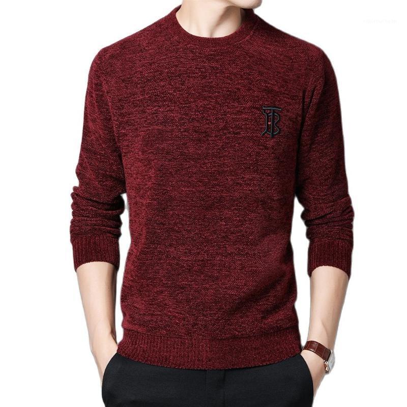 

Men's Sweaters 2021 Thick Velvet Fashion Brand Knit Pullover Baggy Sweater For Men Autum Crew Neck Casual Jumper Winter Mens Clothes, Black