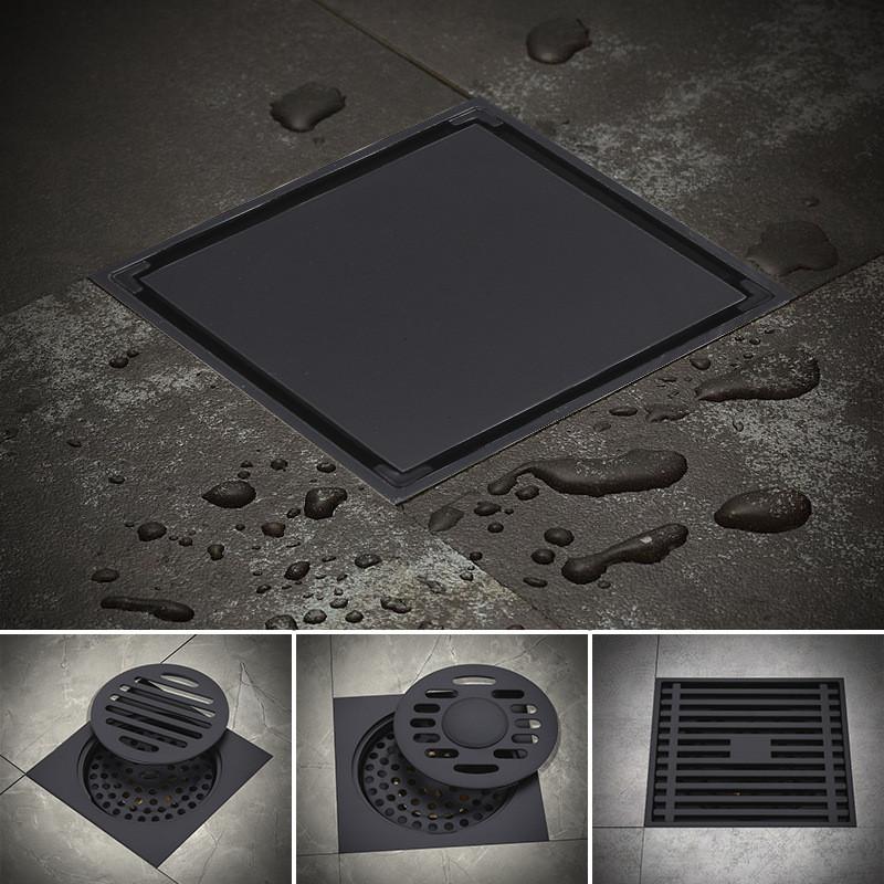 

Other Bath & Toilet Supplies European Style Pure Black Bathroom Washing Machine Balcony Floor Drain Stainless Steel Material Rapid Drainage