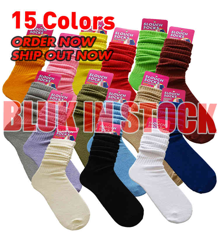 

Real Stock Cotton Slouchy Ladies Slouch Women Socks, Black;white